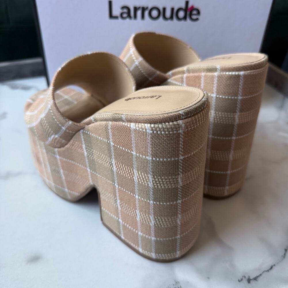 NEW Larroude Wanda Plaid Chunky Platform Mule Size 8.5 - Picture 6 of 9